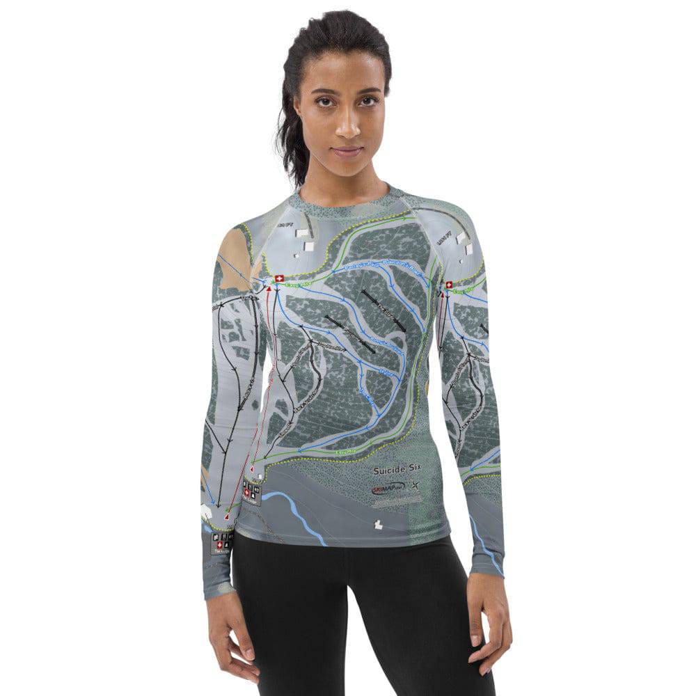 Suicide Six, Vermont Ski Trail Map Women's Base Layer Top