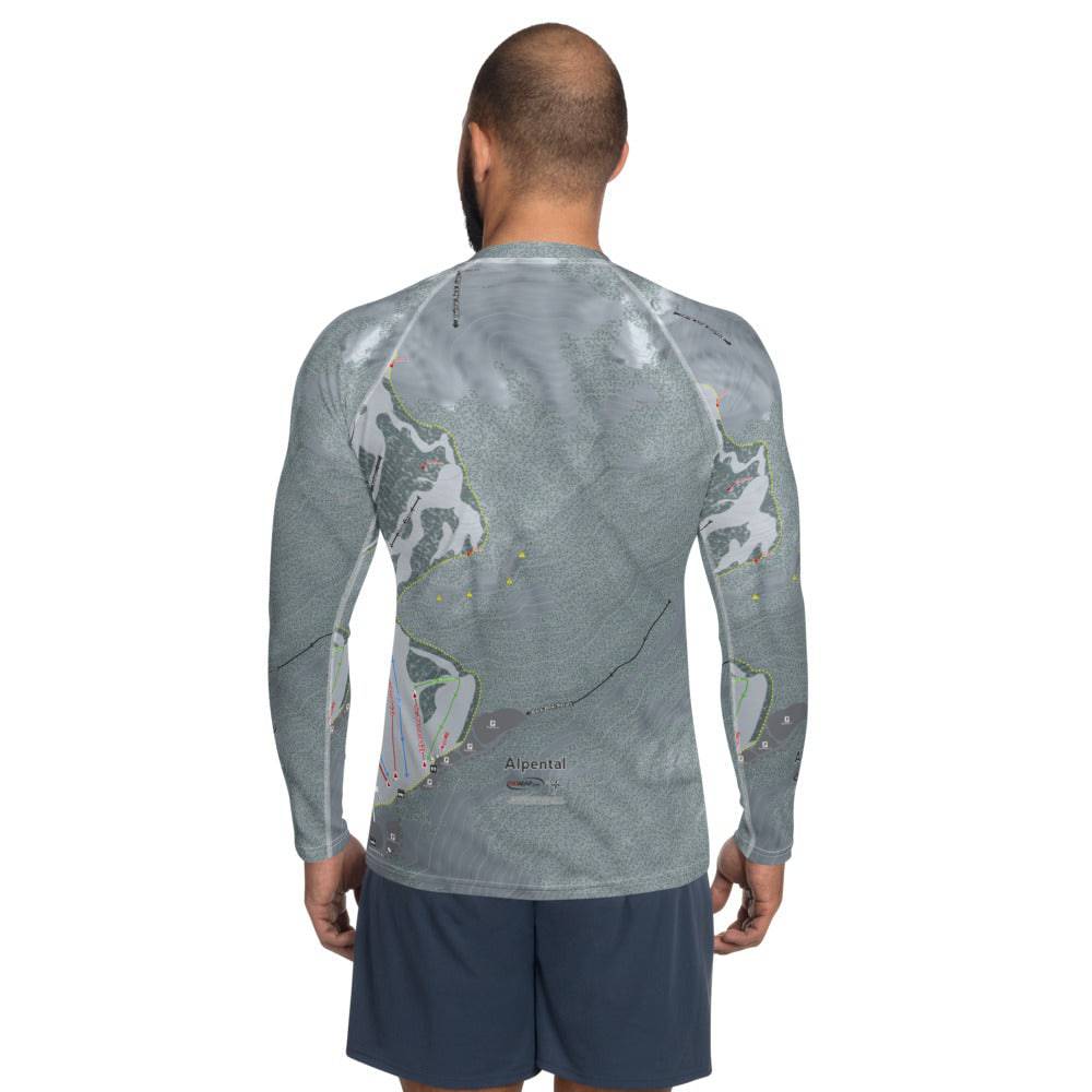 Summit At Snoqualmie Alpental, Washington Ski Trail Map Men's Base Layer Top - Powderaddicts