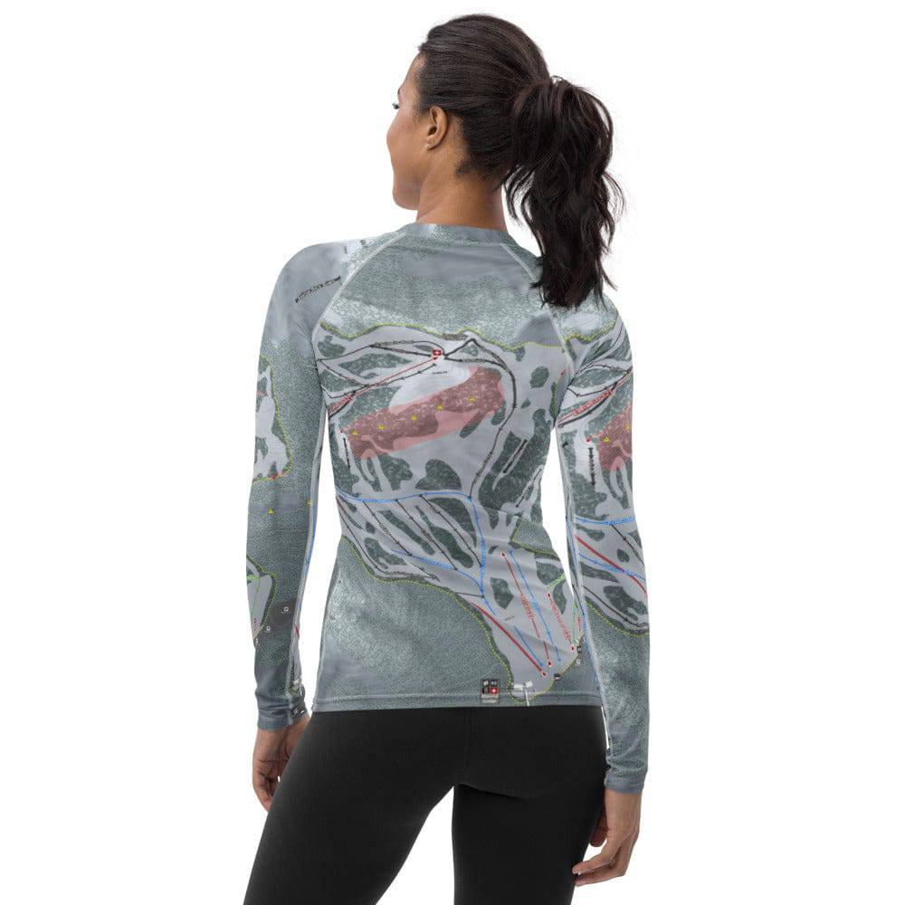 Summit At Snoqualmie Alpental, Washington Ski Trail Map Women's Base Layer Top - Powderaddicts