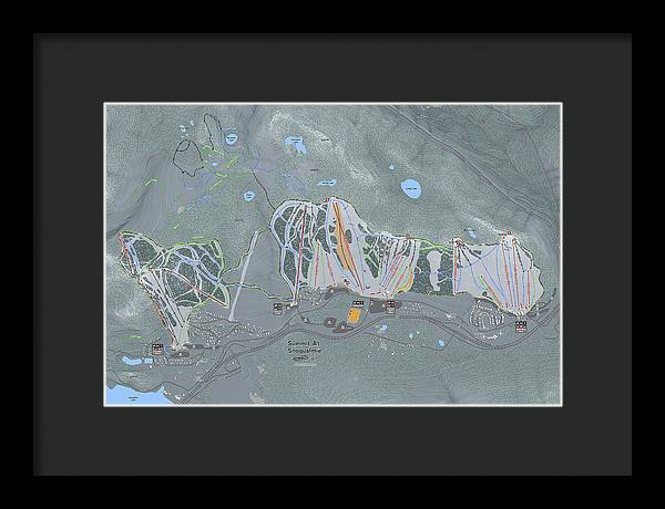 Summit At Snoqualmie Ski Trail Map - Framed Print - Powderaddicts
