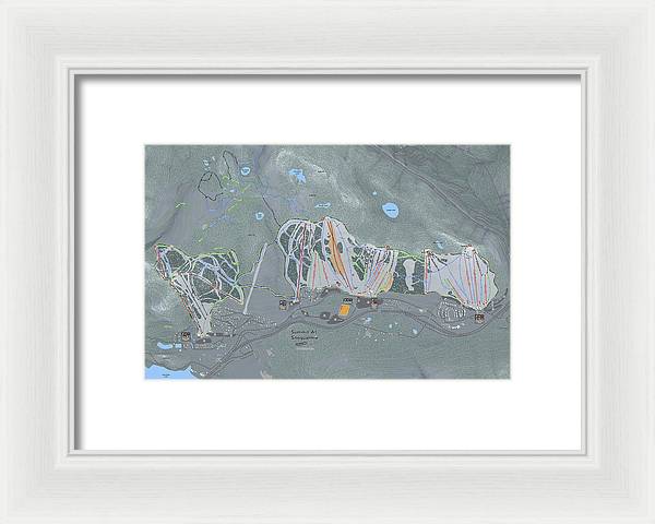 Summit At Snoqualmie Ski Trail Map - Framed Print - Powderaddicts