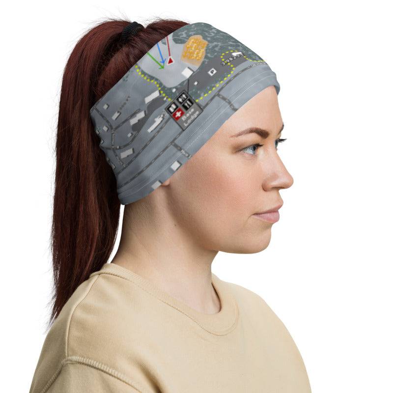 Summit, Oregon Ski Trail Map Printed Neck Gaiter - Powderaddicts