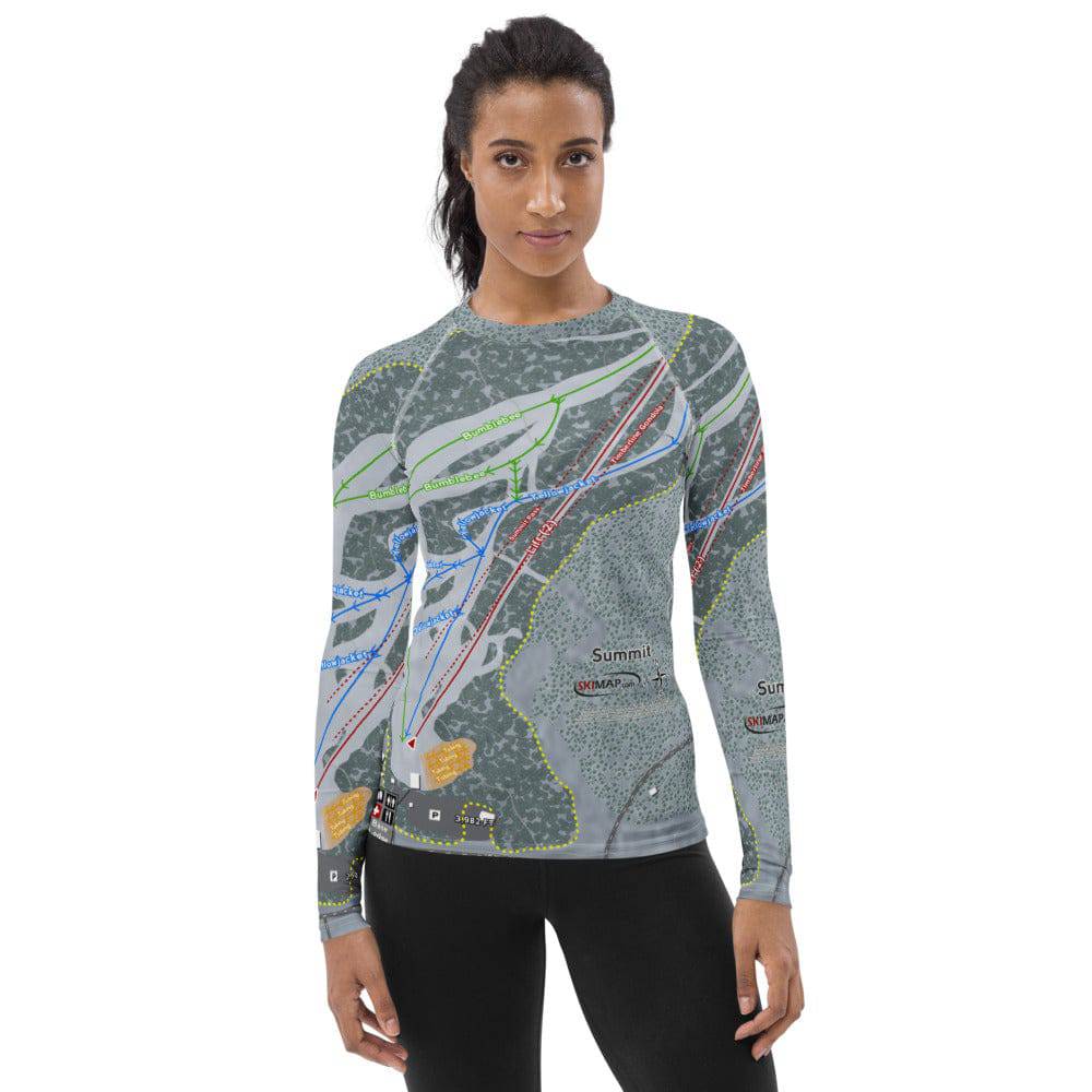 Summit, Oregon Ski Trail Map Women's Base Layer Top - Powderaddicts
