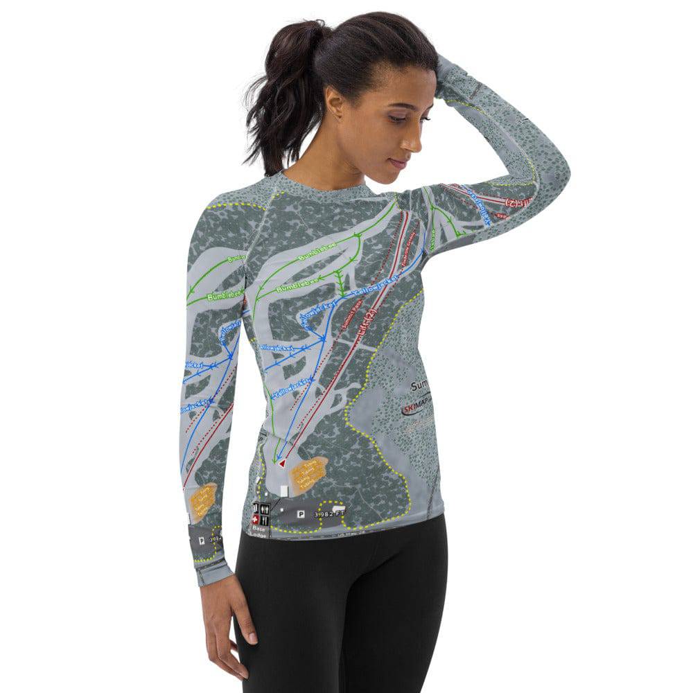 Summit, Oregon Ski Trail Map Women's Base Layer Top - Powderaddicts