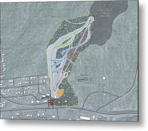 Summit Ski Trail Map - Metal Print - Powderaddicts