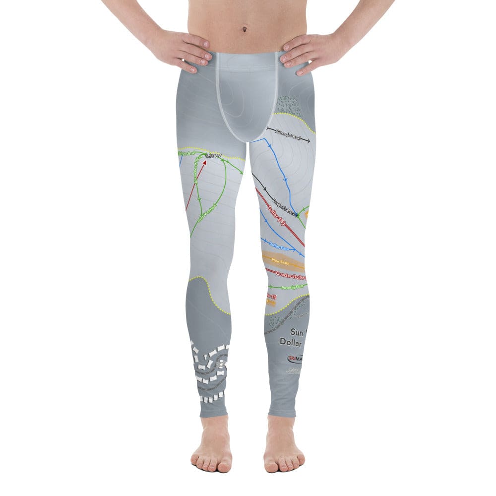 Sun Valley Dollar Mountain, Idaho Ski Trail Map Men's Base Layer Bottom - Powderaddicts