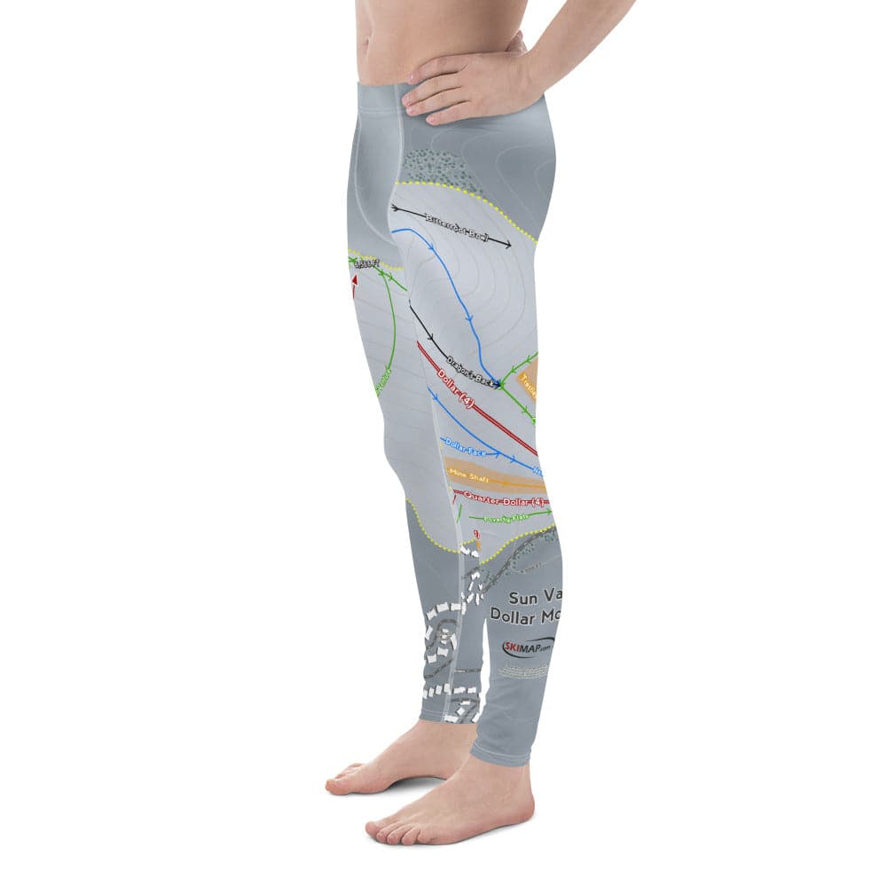 Sun Valley Dollar Mountain, Idaho Ski Trail Map Men's Base Layer Bottom - Powderaddicts