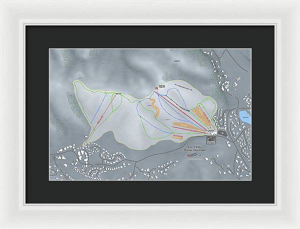 Sun Valley Dollar Mtn Ski Trail Map - Framed Print - Powderaddicts