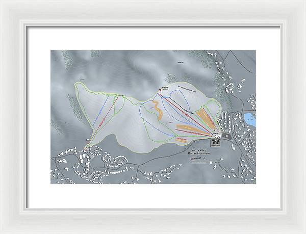 Sun Valley Dollar Mtn Ski Trail Map - Framed Print - Powderaddicts