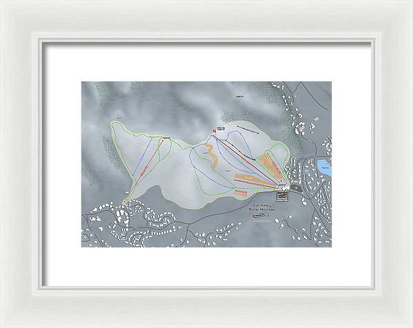 Sun Valley Dollar Mtn Ski Trail Map - Framed Print - Powderaddicts