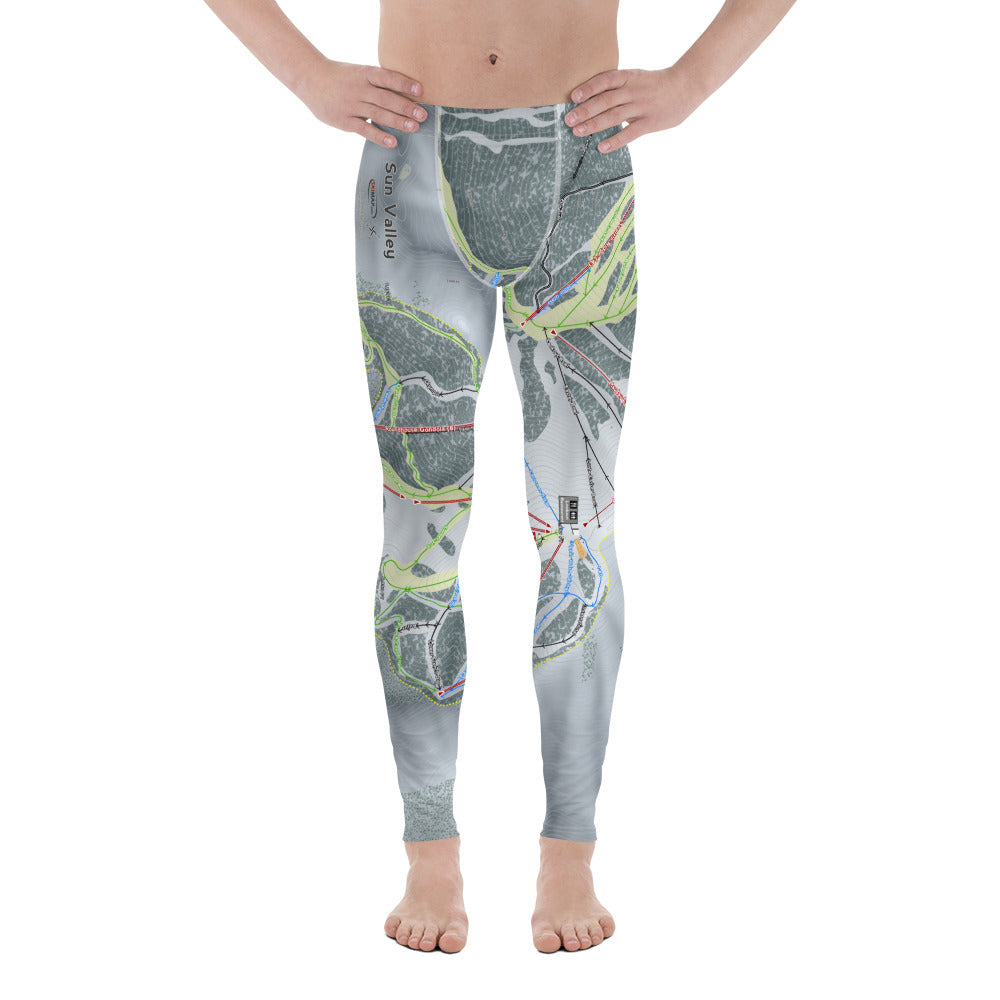 Sun Valley Idaho Ski Trail Map Men's Base Layer Bottom - Powderaddicts