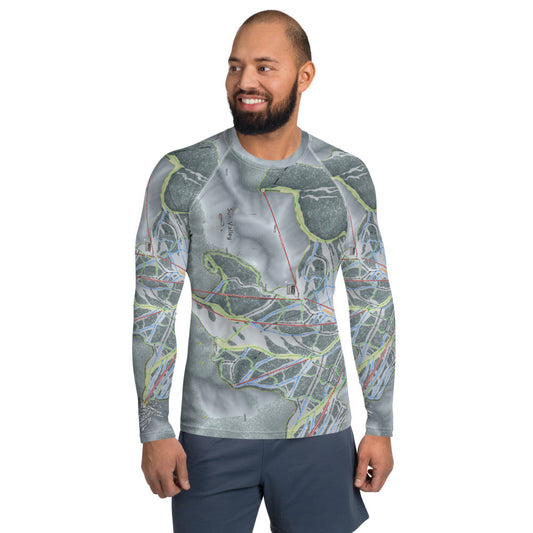 Sun Valley, Idaho Ski Trail Map Men's Base Layer Top - Powderaddicts