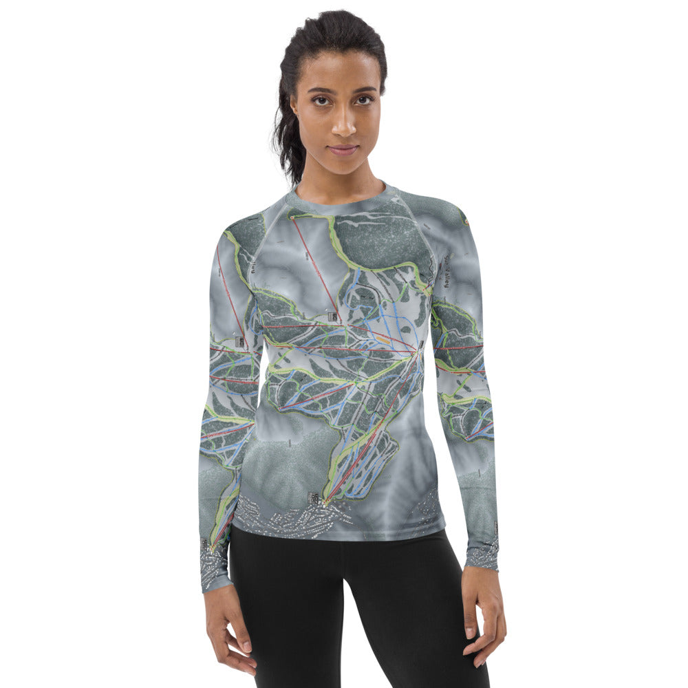 Sun Valley Idaho Ski Trail Map Women's Base Layer Top - Powderaddicts