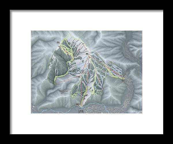 Sun Valley Ski Trail Map - Framed Print - Powderaddicts