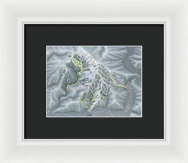 Sun Valley Ski Trail Map - Framed Print - Powderaddicts