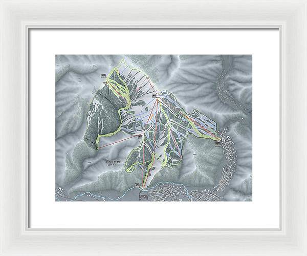 Sun Valley Ski Trail Map - Framed Print - Powderaddicts