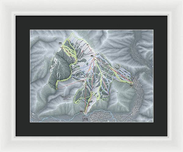 Sun Valley Ski Trail Map - Framed Print - Powderaddicts