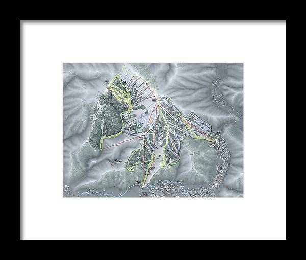Sun Valley Ski Trail Map - Framed Print - Powderaddicts
