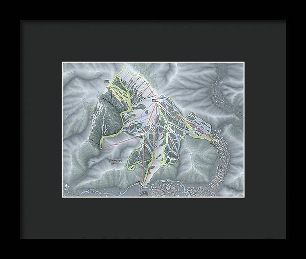 Sun Valley Ski Trail Map - Framed Print - Powderaddicts