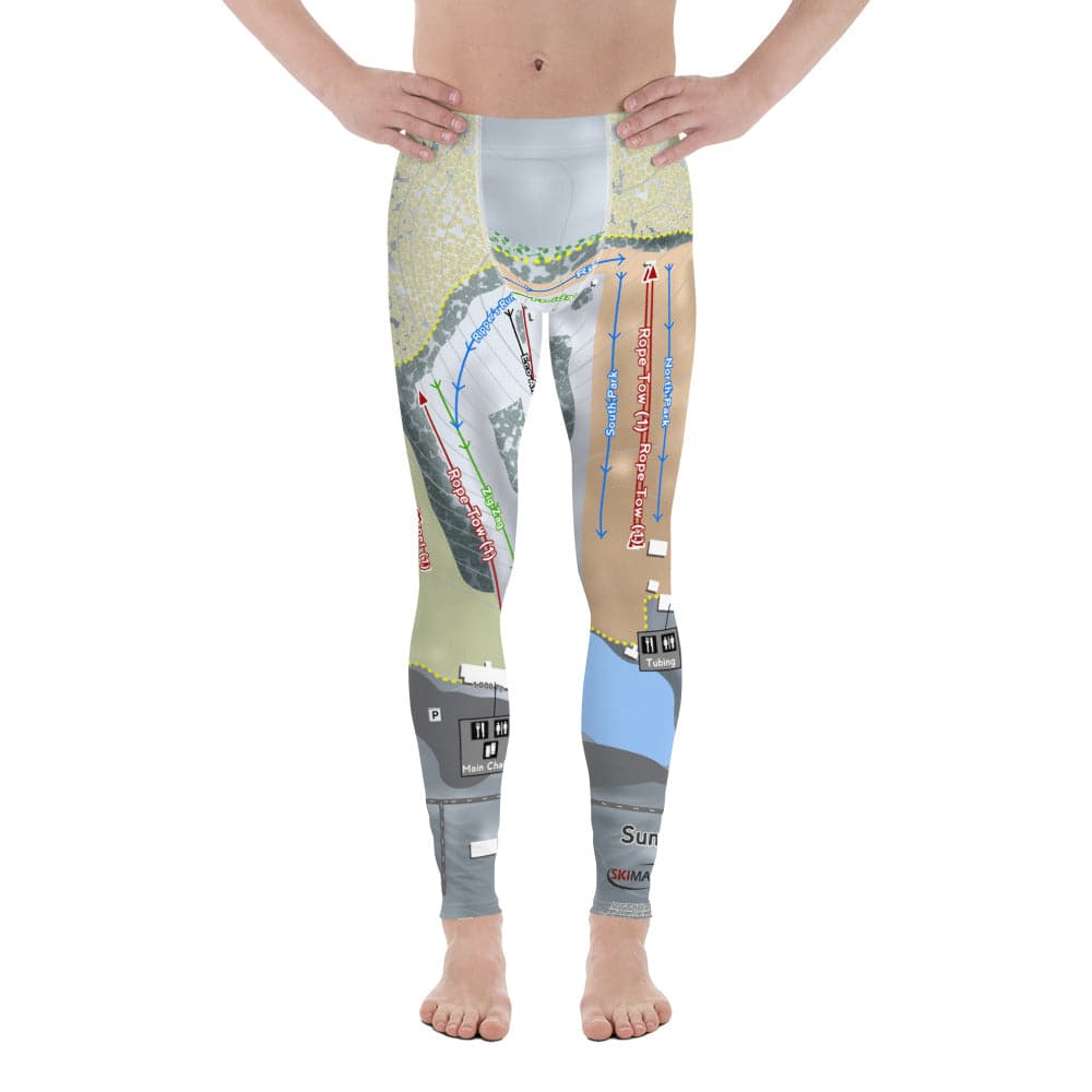 Sunburst, Wisconsin Ski Trail Map Men's Base Layer Bottom - Powderaddicts
