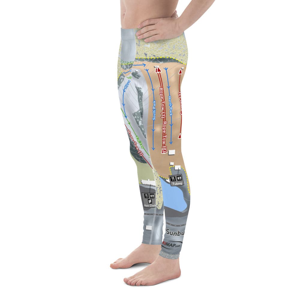 Sunburst, Wisconsin Ski Trail Map Men's Base Layer Bottom - Powderaddicts