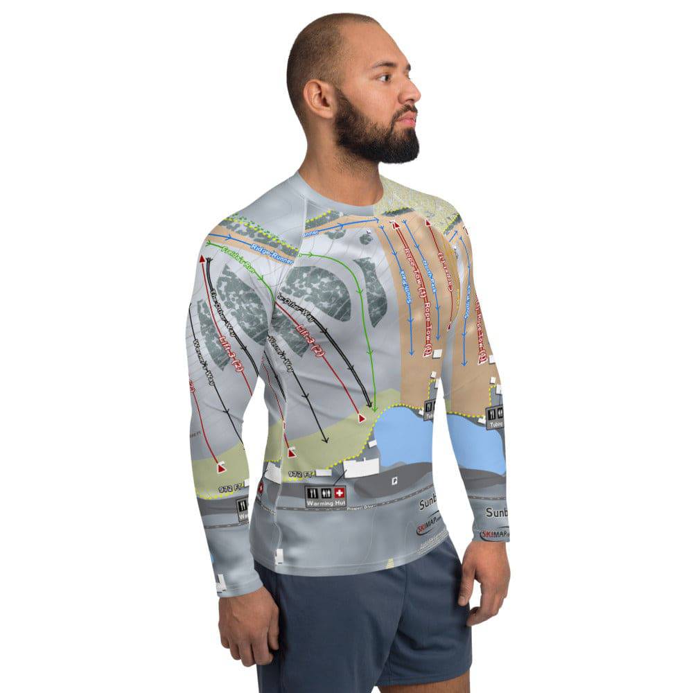 Sunburst, Wisconsin Ski Trail Map Men's Base Layer Top - Powderaddicts