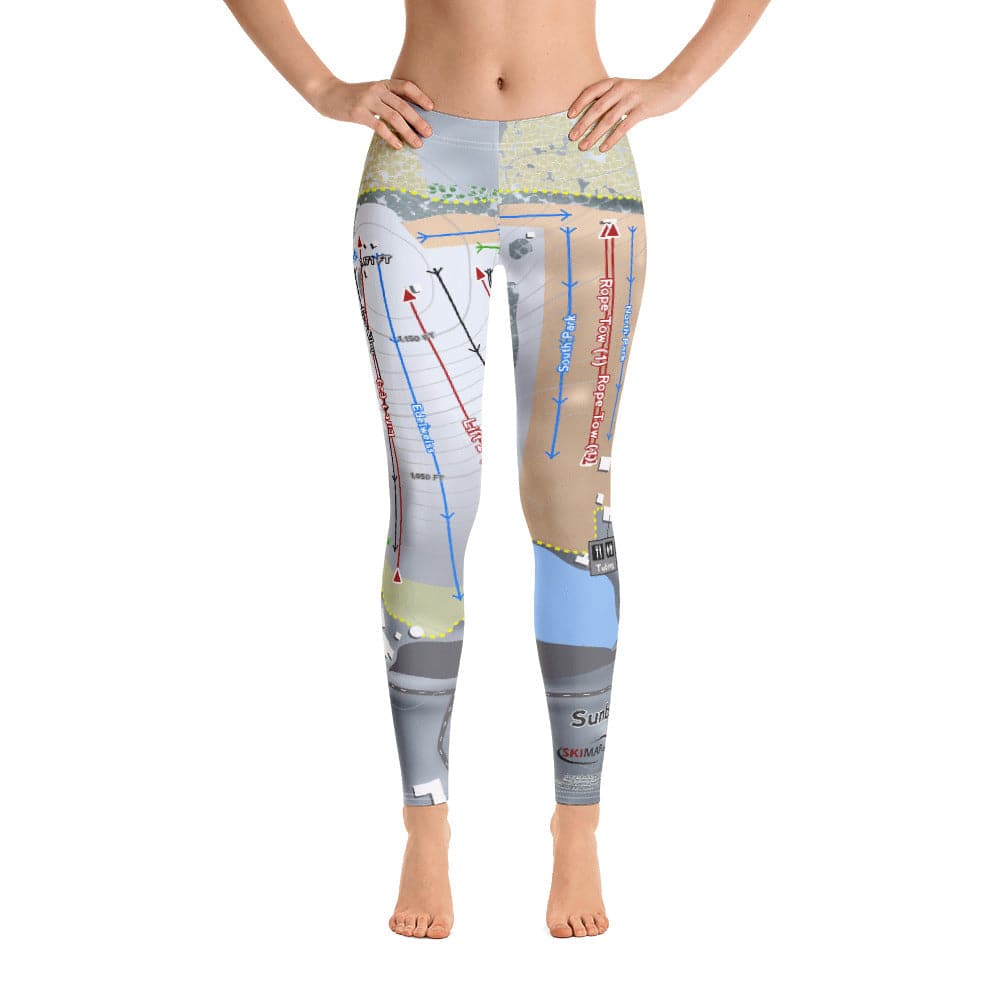 Sunburst, Wisconsin Ski Trail Map Women's Base Layer Bottom - Powderaddicts