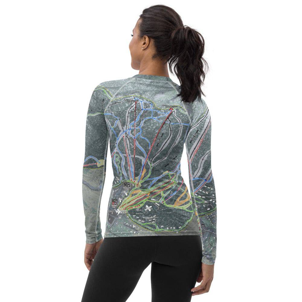 Sunday River, Maine Ski Trail Map Women's Base Layer Top - Powderaddicts