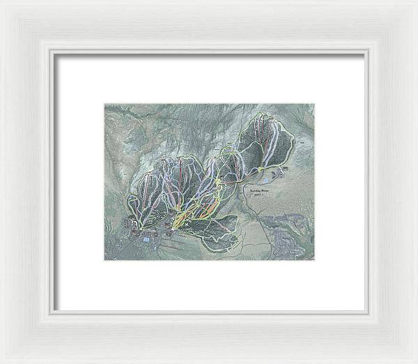 Sunday River Ski Trail Map - Framed Print - Powderaddicts
