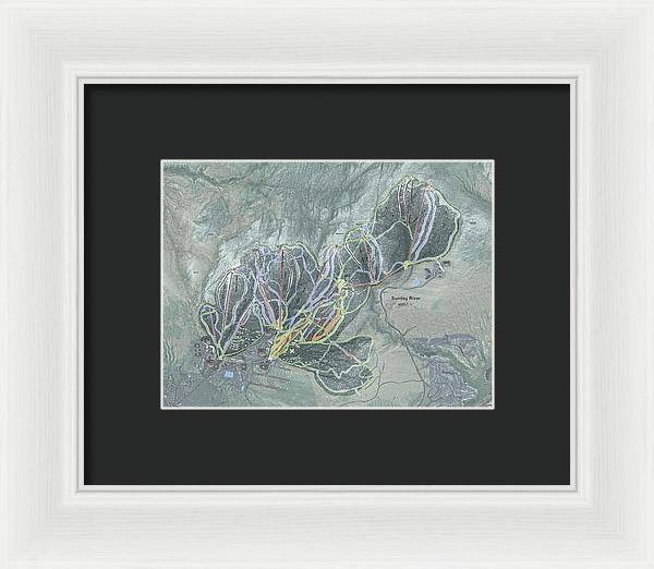 Sunday River Ski Trail Map - Framed Print - Powderaddicts