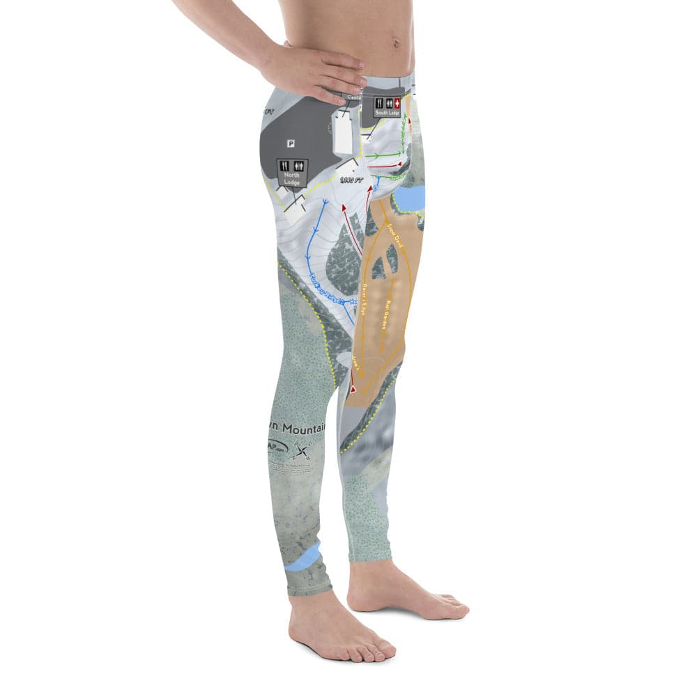 Sundown Mountain, Iowa Ski Trail Map Men's Base Layer Bottom - Powderaddicts