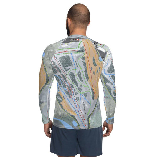 Sundown Mountain, Iowa Ski Trail Map Men's Base Layer Top - Powderaddicts