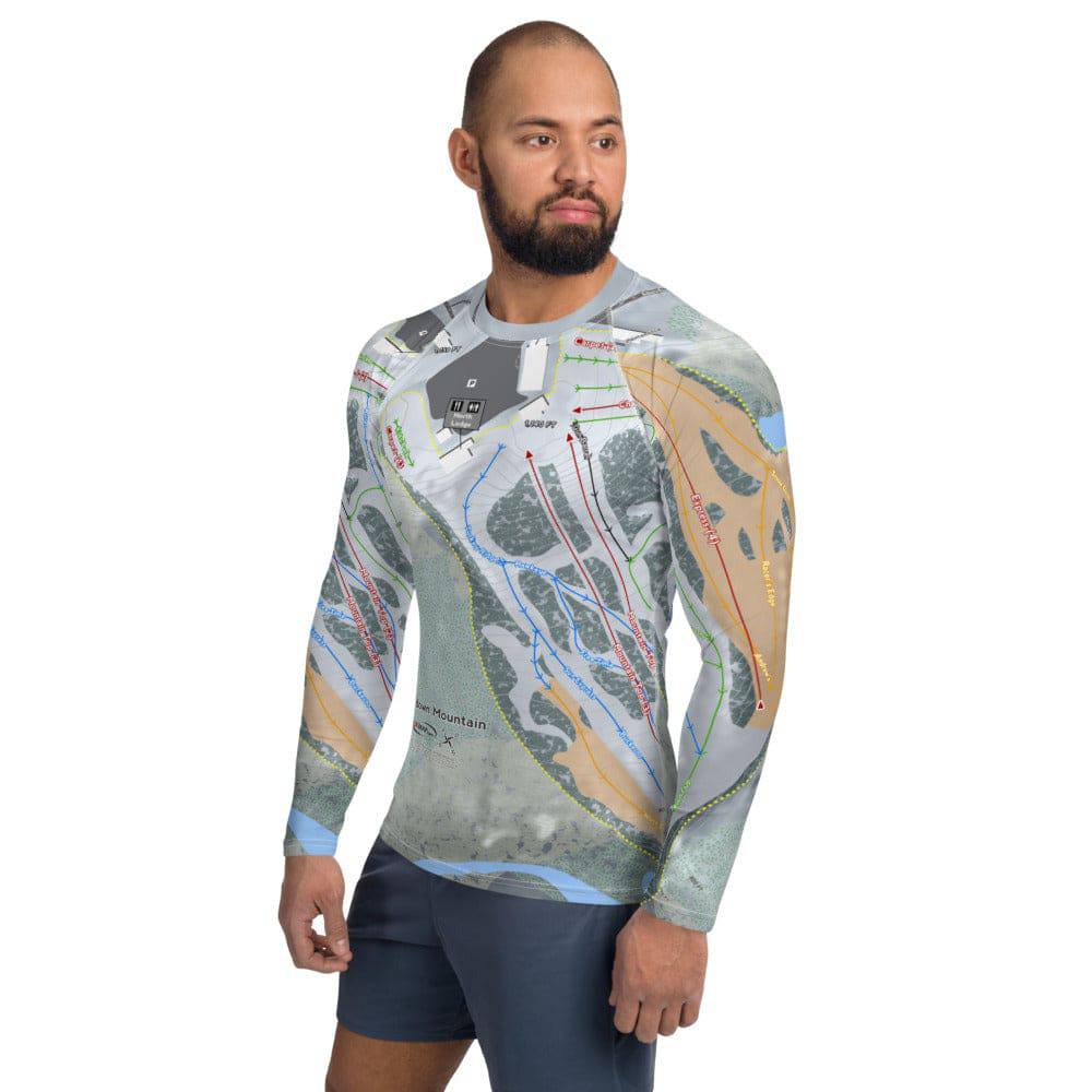 Sundown Mountain, Iowa Ski Trail Map Men's Base Layer Top - Powderaddicts