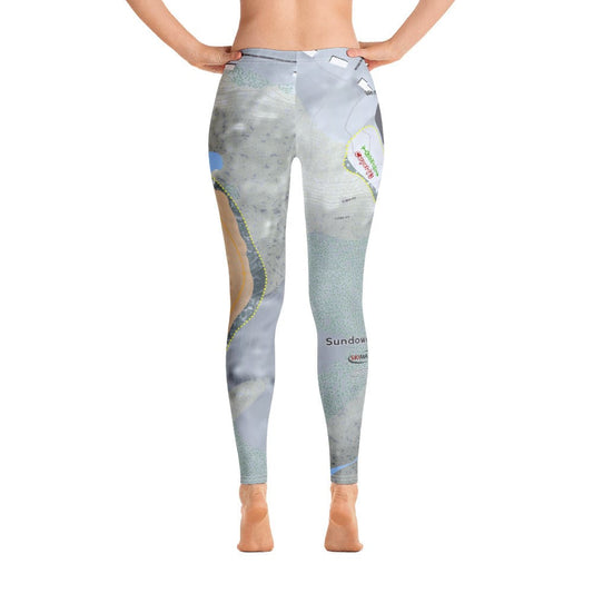Sundown Mountain, Iowa Ski Trail Map Women's Base Layer Bottom - Powderaddicts