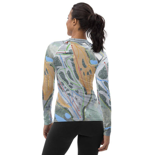 Sundown Mountain, Iowa Ski Trail Map Women's Base Layer Top - Powderaddicts
