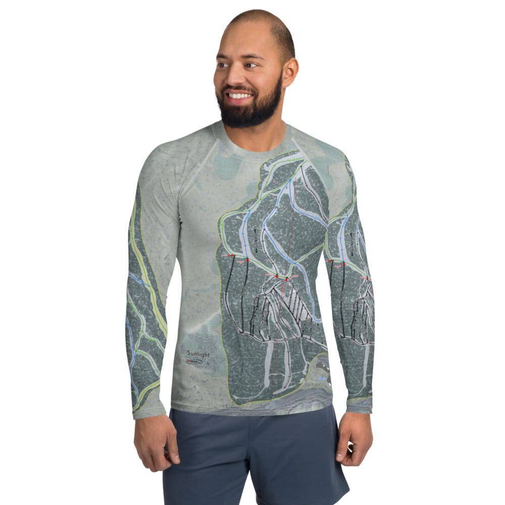 Sunlight, Colorado Ski Trail Map Men's Base Layer Top - Powderaddicts