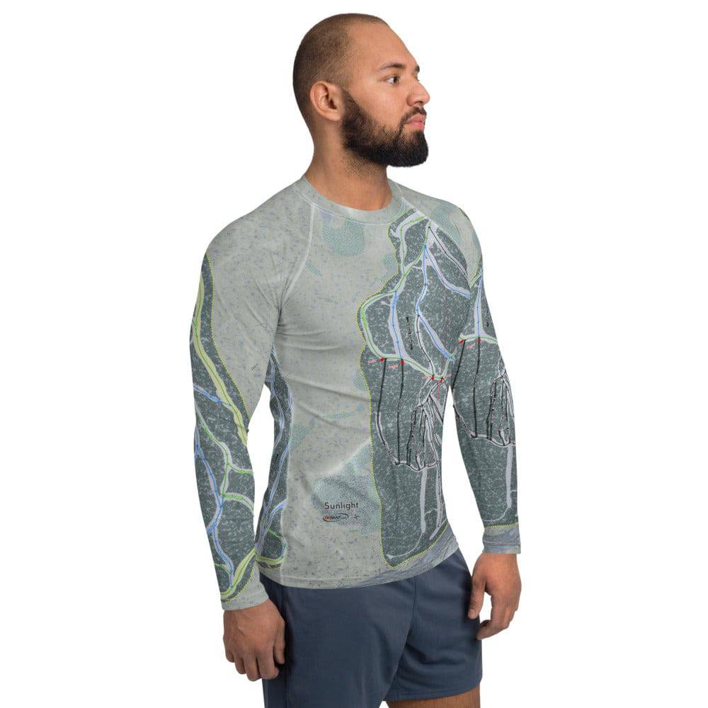 Sunlight, Colorado Ski Trail Map Men's Base Layer Top - Powderaddicts