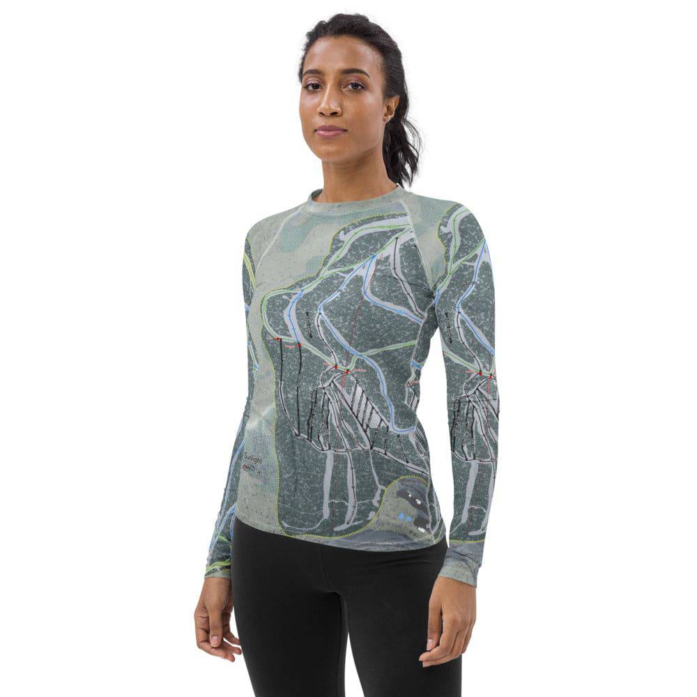 Sunlight, Colorado Ski Trail Map Women's Base Layer Top - Powderaddicts