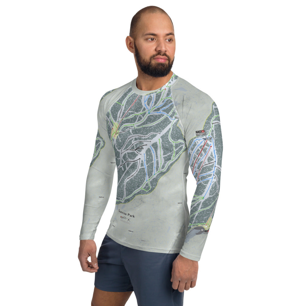 Sunrise Park, Arizona Ski Trail Map Men's Base Layer Top - Powderaddicts