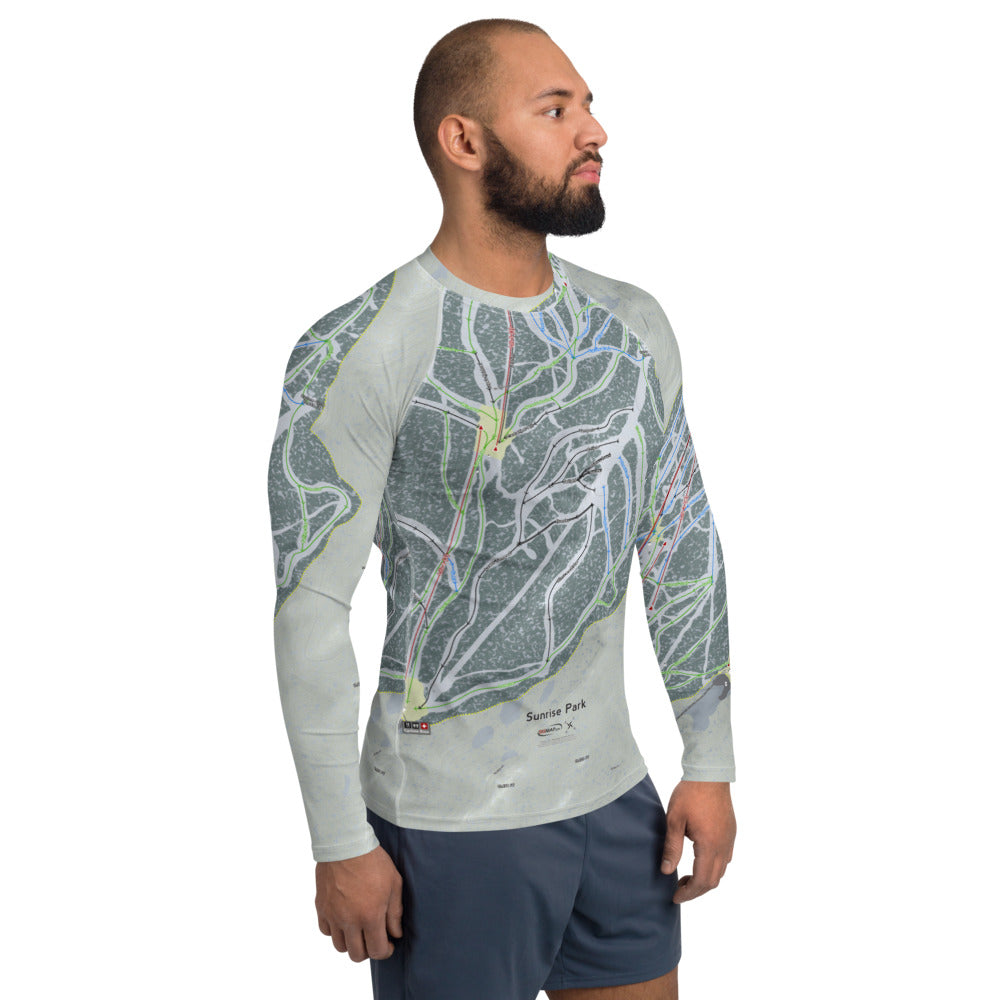 Sunrise Park, Arizona Ski Trail Map Men's Base Layer Top - Powderaddicts