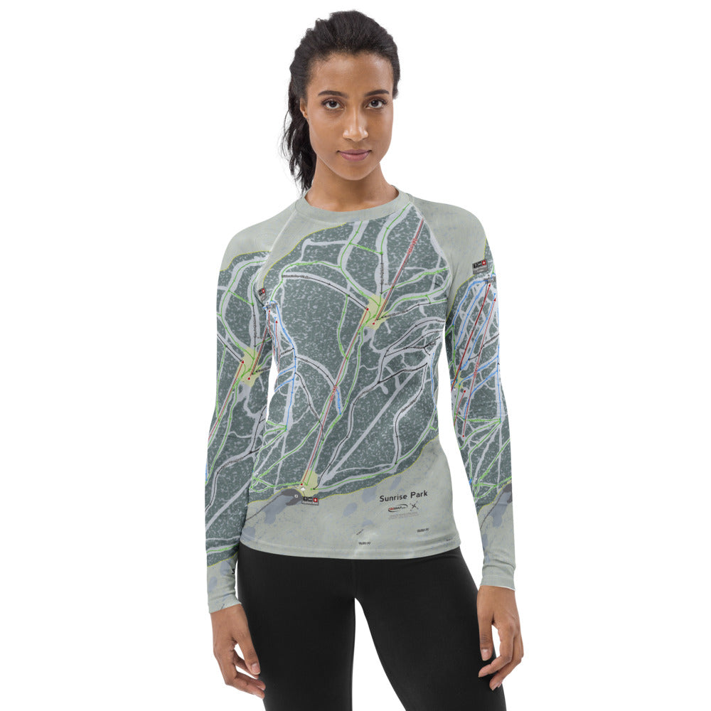 Sunrise Park, Arizona Ski Trail Map Women's Base Layer Top