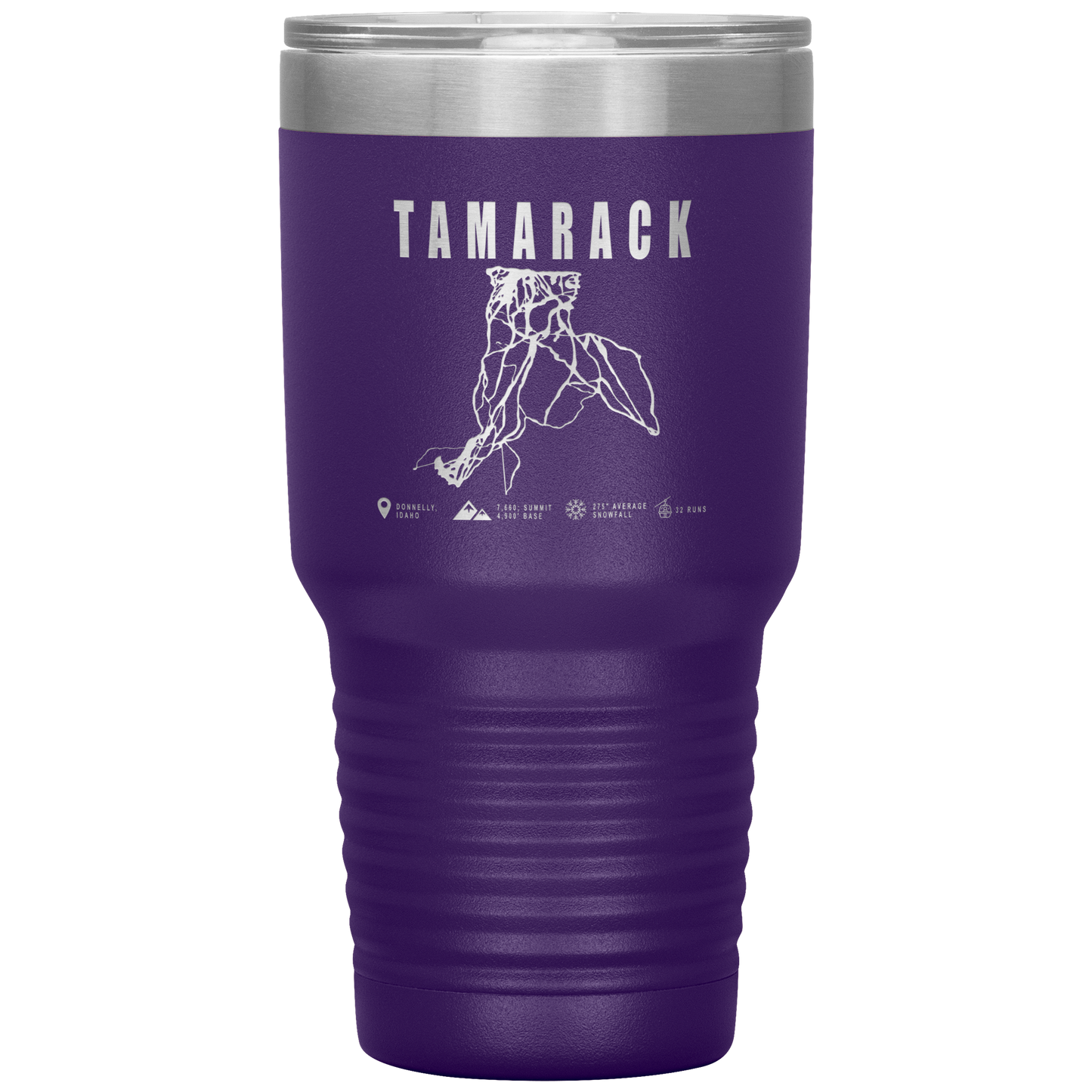 Tamarack Idaho Ski Trail Map 30oz Tumbler - Powderaddicts