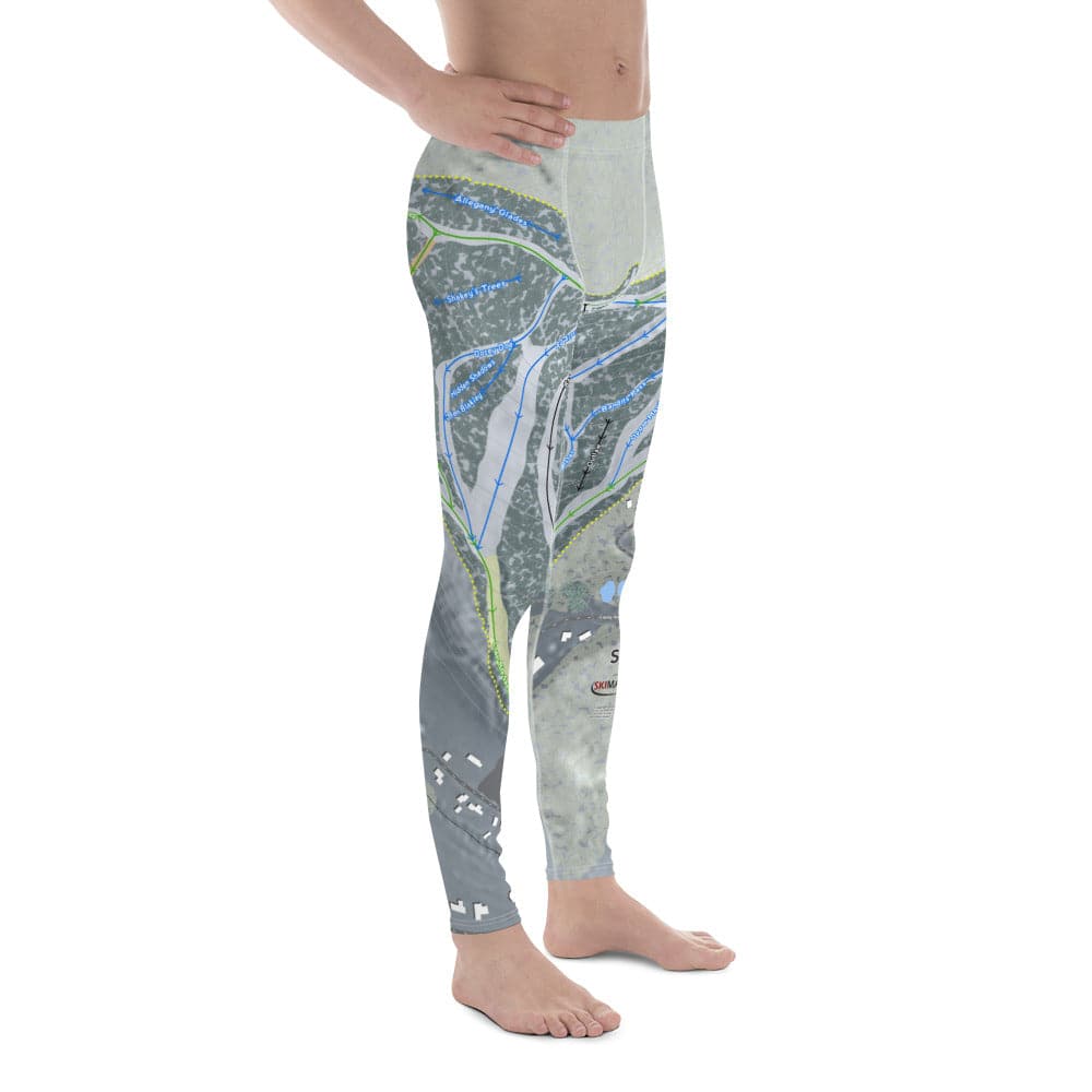 Swain, New York Ski Trail Map Men's Base Layer Bottom - Powderaddicts