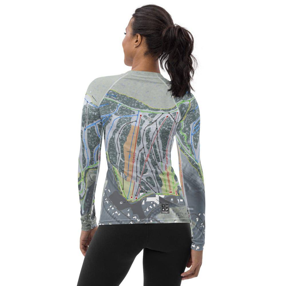 Swain, New York Ski Trail Map Women's Base Layer Top - Powderaddicts