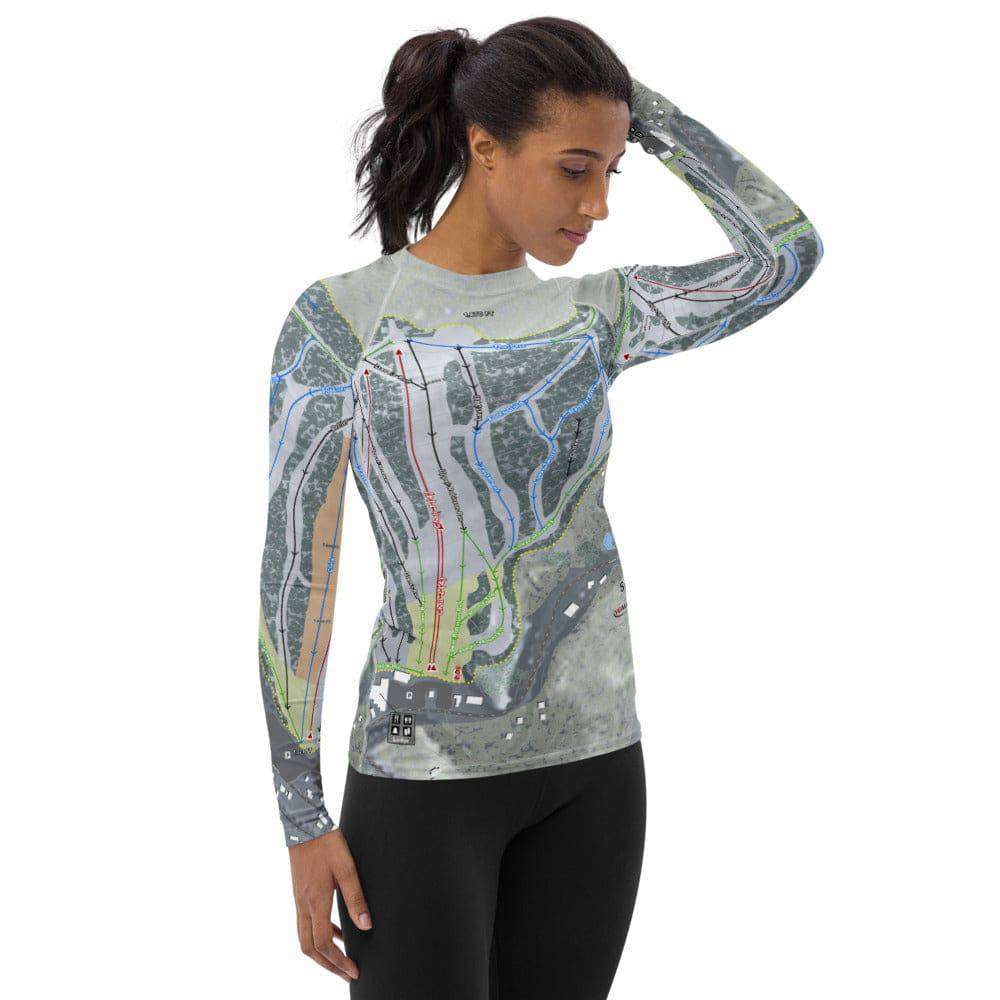 Swain, New York Ski Trail Map Women's Base Layer Top - Powderaddicts
