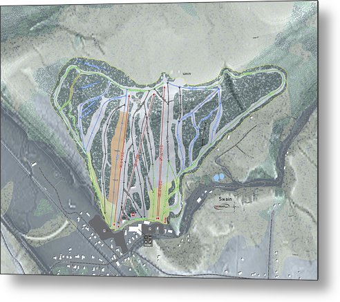 Swain Ski Trail Map - Metal Print - Powderaddicts