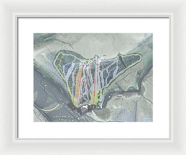 Swain Ski Trail Map - Framed Print - Powderaddicts