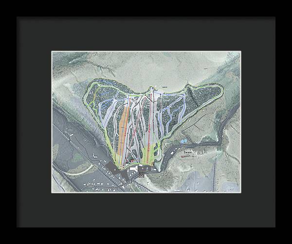 Swain Ski Trail Map - Framed Print - Powderaddicts