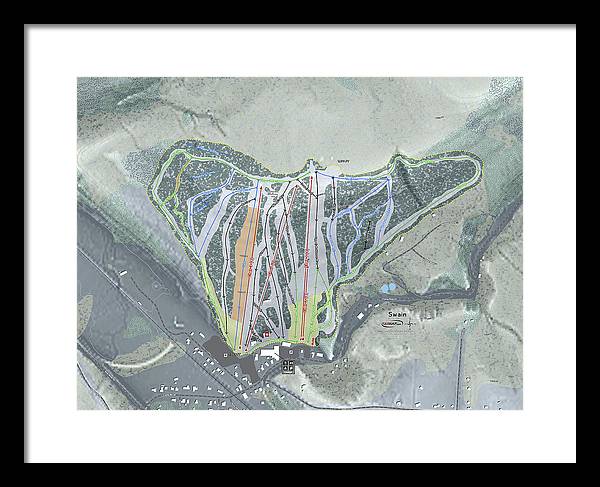 Swain Ski Trail Map - Framed Print - Powderaddicts