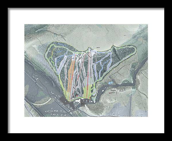 Swain Ski Trail Map - Framed Print - Powderaddicts